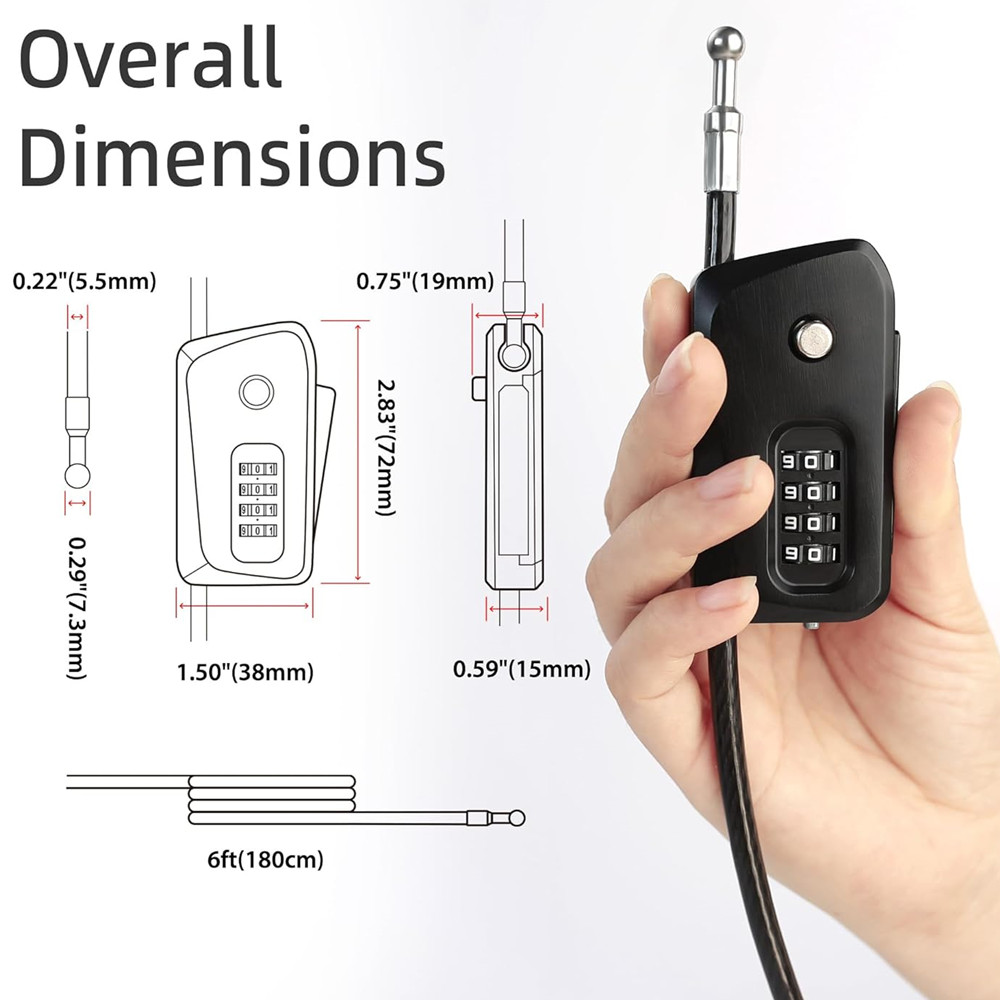 Python Cable Lock for Bike, Bi - Cable Lock Flexible 评论和价格