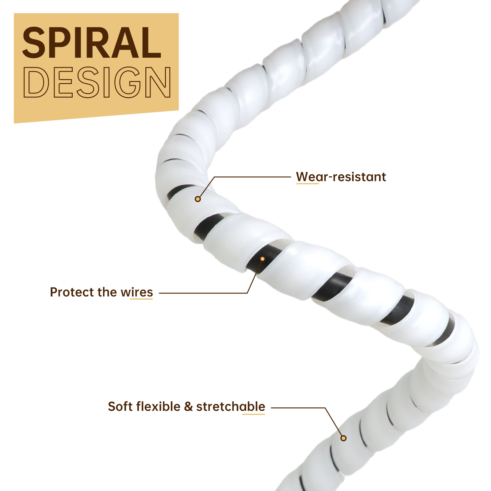 2/5/10M Spiral Cable Sleeve 8/ - Cable Lock Flexible 评论和价格
